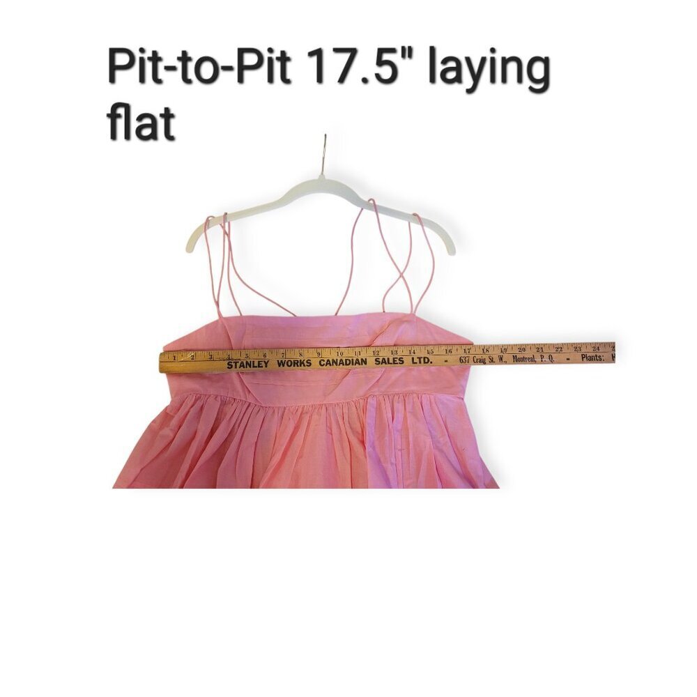 STAUD Theo Strawberry Pink Cotton Strappy Tank Top Size 8 NWOT Summer Essentials - Picture 4 of 9
